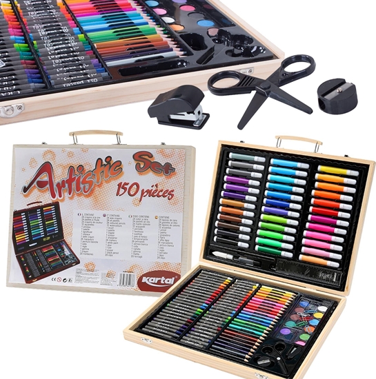 Picture of ProNice ZESTAW ARTYSTYCZNY DO MALOWANIA DLA DZIECI DUY DREWNIANY WALIZKA FARBKI