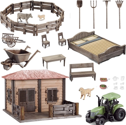 Изображение ProNice ZESTAW FARMA RANCZO GOSPODARSTWO DOMEK ROLNIK ZWIERZTA ZAGRODA TRAKTOR