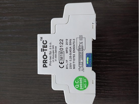 Picture of Protec Licznik energii elektrycznej Pro-Tec 4200100 cyfrowy MID BYL-1F 0,25-5(45)A