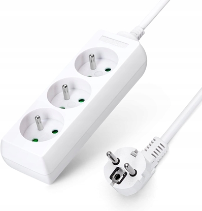 Изображение Przeduacz sieciowy 3 gniazda z uziemieniem 3m biay