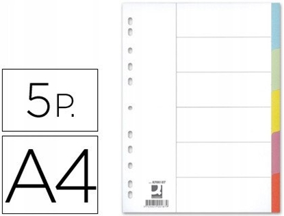 Attēls no Przekadki Q-CONNECT, karton, A4, 223x297mm, 5 kart, mix kolorów