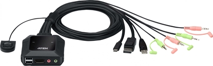 Picture of Przecznik Aten ATEN CS52DP 2-Port USB-C DisplayPort Hybrid Cable KVM Switch