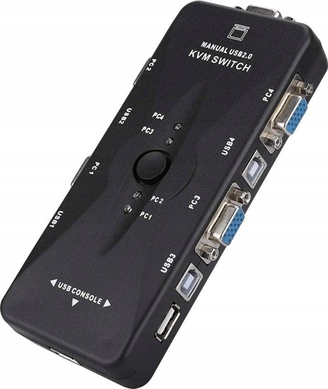 Picture of Przecznik Pawonik PRZECZNIK KVM VGA 4X1 SWITCH 3XUSB HUB BOX