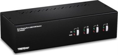 Attēls no Trendnet KVM Switch 4-port Dual Monitor DisplayPort