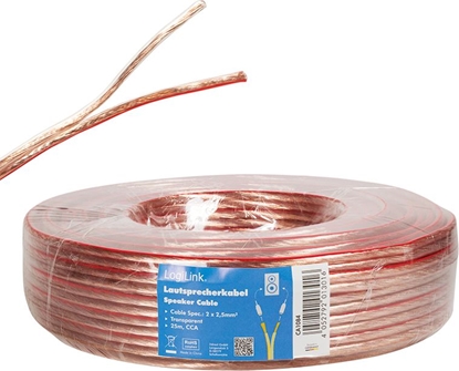 Изображение Logilink Lautsprecherkabel, 2x2.50 mm2,  25 m transparent