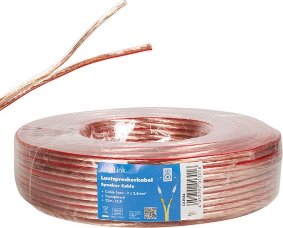 Изображение Logilink Lautsprecherkabel, 2x2.50 mm2,  25 m transparent