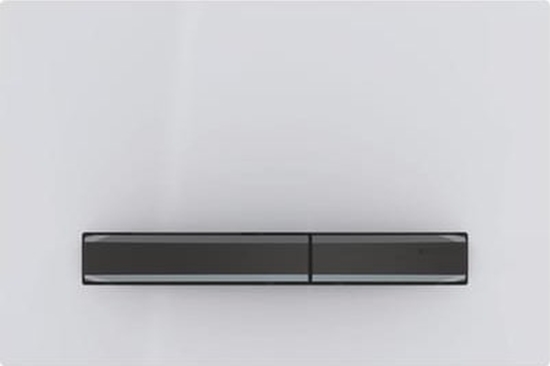 Изображение Przycisk spukujcy Geberit Przycisk uruchamiajcy Geberit Sigma50, przedni, biay, przyciski: czarny chrom [1]