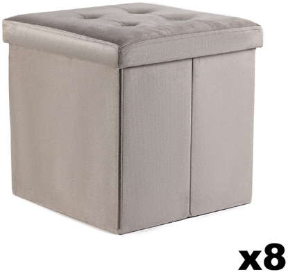 Picture of Pufa skadana L z guzikami - 38x38x38cm aksamit be x 8