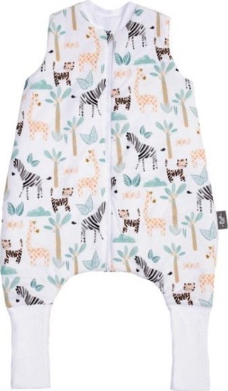 Picture of PULP BAMBOO piworek do spania dla dziecka ze skarpetkami 2 TOG- KOLOROWE SAFARI od 6m do 2,5l