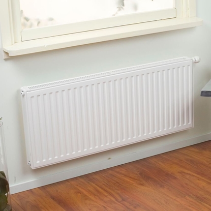 Attēls no Purmo Thermrad Radiator Super8 Compact 21 1499W, HxB: 700x1000 mm, med 8 anboringer inkl. Bæringer, luftskrue-prop.