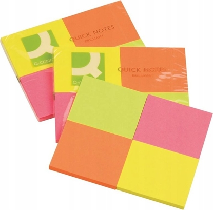 Attēls no Q-Connect Bloczek samop. Q-CONNECT Brilliant, notes, 38x51mm, 4x50 kart., neonowe
