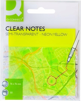 Attēls no Q-Connect Bloczek samoprzylepny Q-CONNECT, póprzezroczysty, 76x76mm, 50k., óty