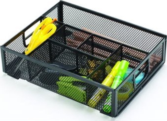 Picture of Q-Connect Organizer na biurko Q-CONNECT Office Set, metalowy, boczny, 6 komór, czarny