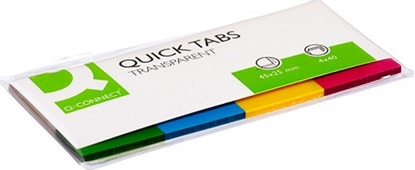 Attēls no Q-Connect Zakadki indeksujce Q-CONNECT, PP, 25x45mm, 4x40 kart., mix kolorów