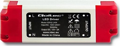Изображение Qoltec impulsowy LED IP20 | 24W | 12V | 2A