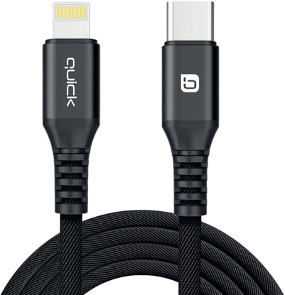 Attēls no Kabel USB Quick USB-C - Lightning 1.5 m Czarny (4752168141229)