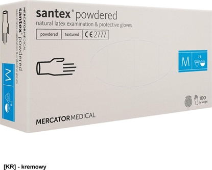Изображение R.E.I.S. RMM-SANTEXFT - Rkawice lateksowe diagnostyczne, santex powdered (FINGERTIP TEXTURED) XS