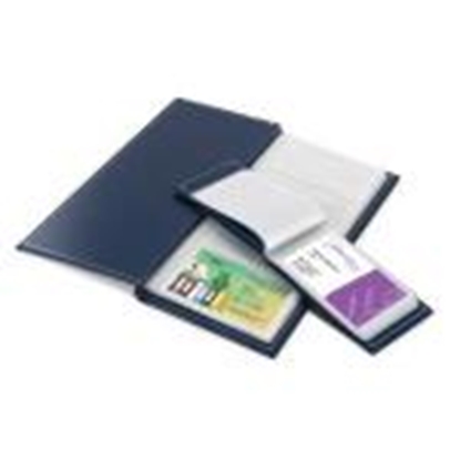 Изображение *Vizītkaršu bloks FORPUS 115x255mm 112 vizītkartēm tumši zil