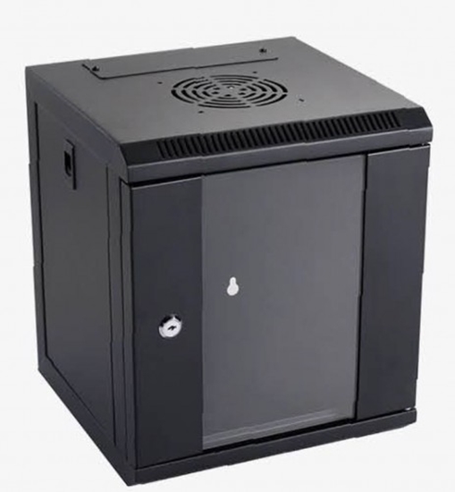 Picture of 12U 10-collu 10"  Sienas komutācijas skapis/ 300 x 310 x 450mm/ Melns/ Ar aizmugurējo paneli/Salikts