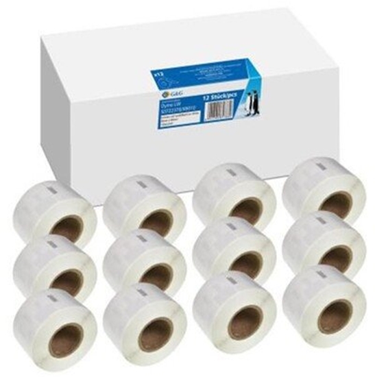 Picture of 12x G&G Etiketten 28mm x 89mm sw komp. m. Dymo 99010/ s0722370