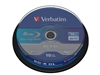 Изображение 1x10 Verbatim BD-R Blu-Ray 50GB 6x Speed, white blue Cakebox