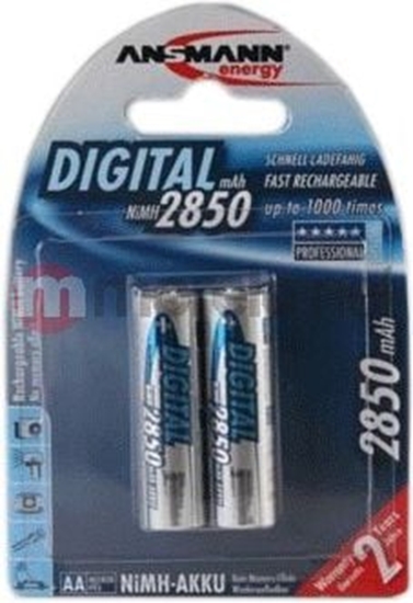 Picture of 1x2 Ansmann NiMH rech. battery 2850 Mignon AA 2650 mAh DIGITAL
