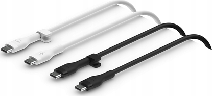 Attēls no 1x2 Belkin Flex Silicone Cabl 1m USB-C/USB-C b+w  CAB009bt1MBW2PK