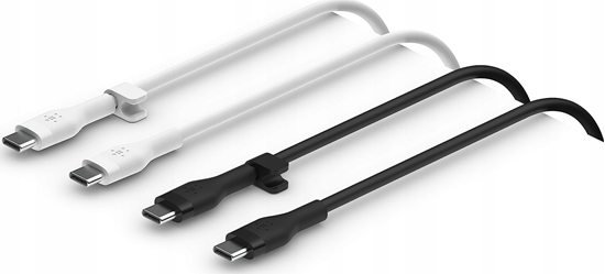 Picture of 1x2 Belkin Flex Silicone Cabl 1m USB-C/USB-C b+w  CAB009bt1MBW2PK