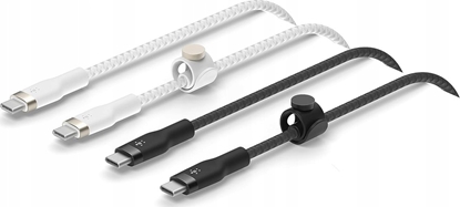 Attēls no 1x2 Belkin PRO Flex Silicone 1m USB-C/USB-C b+w  CAB011bt1MBW2PK