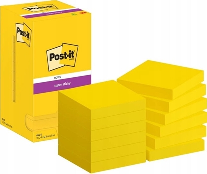 Picture of 3M Post-it blok Super Sticky ultragul 76x76mm 12 blokke