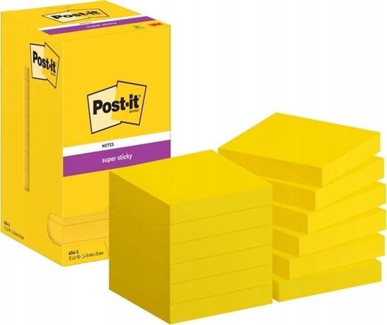 Picture of 3M Post-it blok Super Sticky ultragul 76x76mm 12 blokke