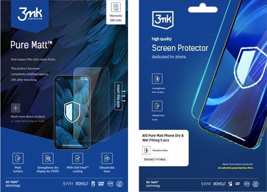Изображение 3MK 3mk All-Safe - AIO fólie Pure Matt Phone Dry & Wet Fitting, 5 ks
