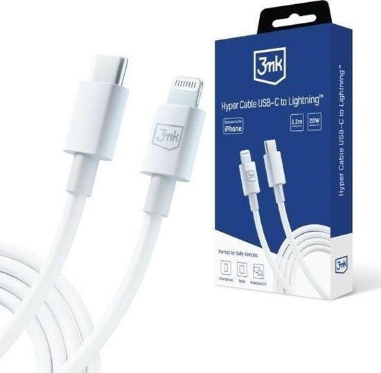 Picture of Kabel USB 3MK USB-C - Lightning 1.2 m Biay (5903108541190)