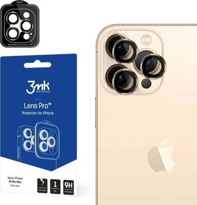 Attēls no 3MK Ochrona na obiektyw aparatu z ramk montaow Lens Protection Pro iPhone 15 Pro Max 6.7" ciemnozoty/dark gold