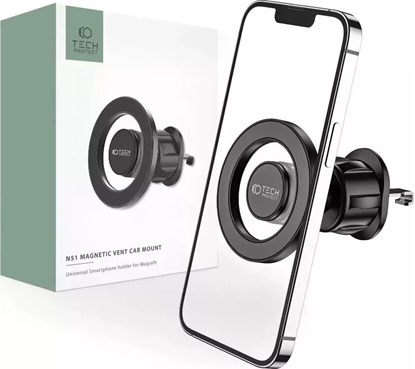 Attēls no 4kom.pl Uchwyt samochodowy N51 magnetyczny MagSafe do kratki Car Mount Black