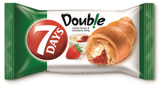 Picture of 7DAYS Double kruasāns ar vaniļas un zemeņu pildījumu 60g