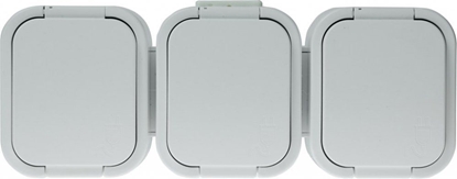 Picture of Abex Gniazdo wtyczkowe potrójne 3x2P+Z bryzgoodporne z klapk w kolorze wyrobu IP44, biay B2 (NT-316 B2 BIAY)