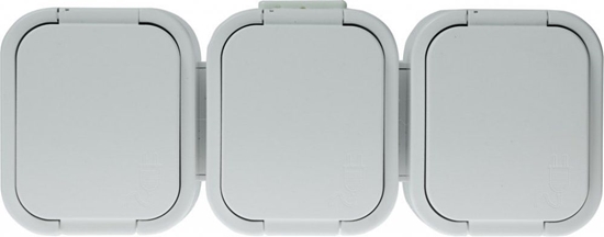 Picture of Abex Gniazdo wtyczkowe potrójne 3x2P+Z bryzgoodporne z klapk w kolorze wyrobu IP44, biay B2 (NT-316 B2 BIAY)