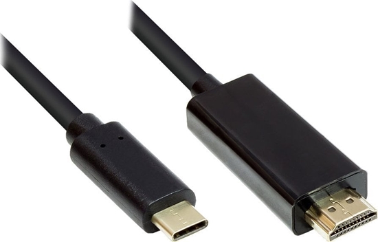 Изображение Adapter AV Alcasa Alcasa GC-M0101 adapter kablowy 2 m HDMI Typu A (Standard) USB Type-C Czarny
