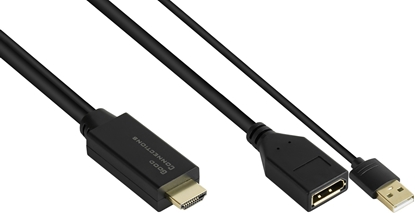 Изображение Adapter AV Alcasa Alcasa HDMI-AD22 adapter kablowy 0,3 m HDMI Typu A (Standard) DisplayPort Czarny