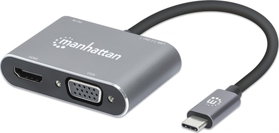 Изображение Adapter AV Manhattan Manhattan Hub Adapter USB-C 3.2 na 4K HDMI VGA USB-A USB-C PD 87W