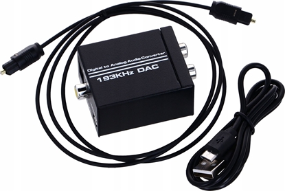 Picture of Adapter AV Pawonik Toslink - RCA (Cinch) x2 czarny