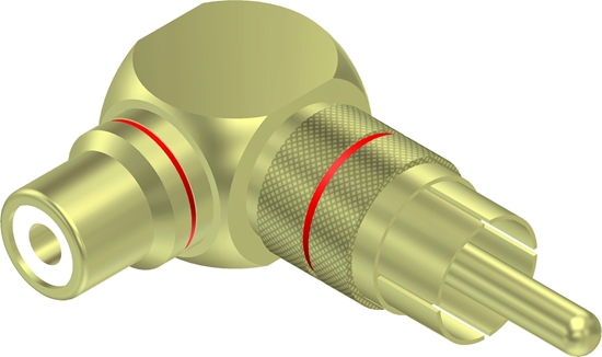 Picture of Adapter AV Procab PROCAB VC215 Adapter ze zcza mskiego RCA/cinch na zcze eskie RCA/cinch  ktowy (90°), para