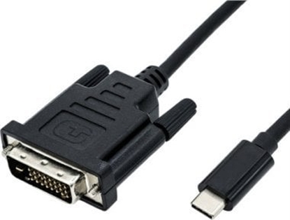 Изображение USB Type-C -> DVI kabelis , M/M, 1m, melns, Roline