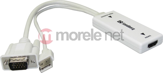 Picture of Adapter AV Sandberg D-Sub (VGA) - HDMI + USB-A + Jack 3.5mm biay (50878)