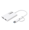 Изображение Roline USB Type A/C Adapter, 2x DP, with DisplayLink, 4K60