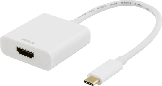 Изображение Adapter USB Deltaco Adapteriai USB-C  HDMI, 4096x2160 30Hz, baltas / USBC-HDMI7