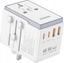 Picture of Adapter USB Dudao Adapter podróny Dudao A65Pro 65W EU / US / JP / AUS / UK 2x USB-C 2x USB-A - biay
