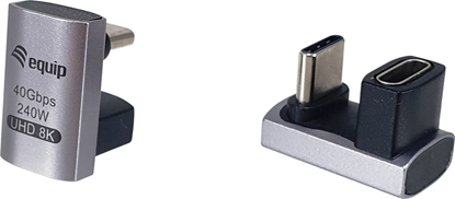 Attēls no Equip 133477 kabeļu spraudņu pāreja USB C Melns, Pelēks