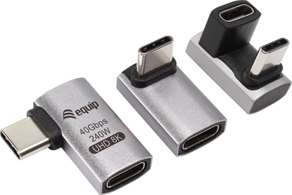 Attēls no Equip 133478 kabeļu spraudņu pāreja USB C Melns, Pelēks